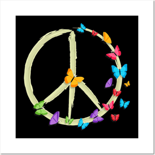 Butterfly Peace Symbol Posters and Art